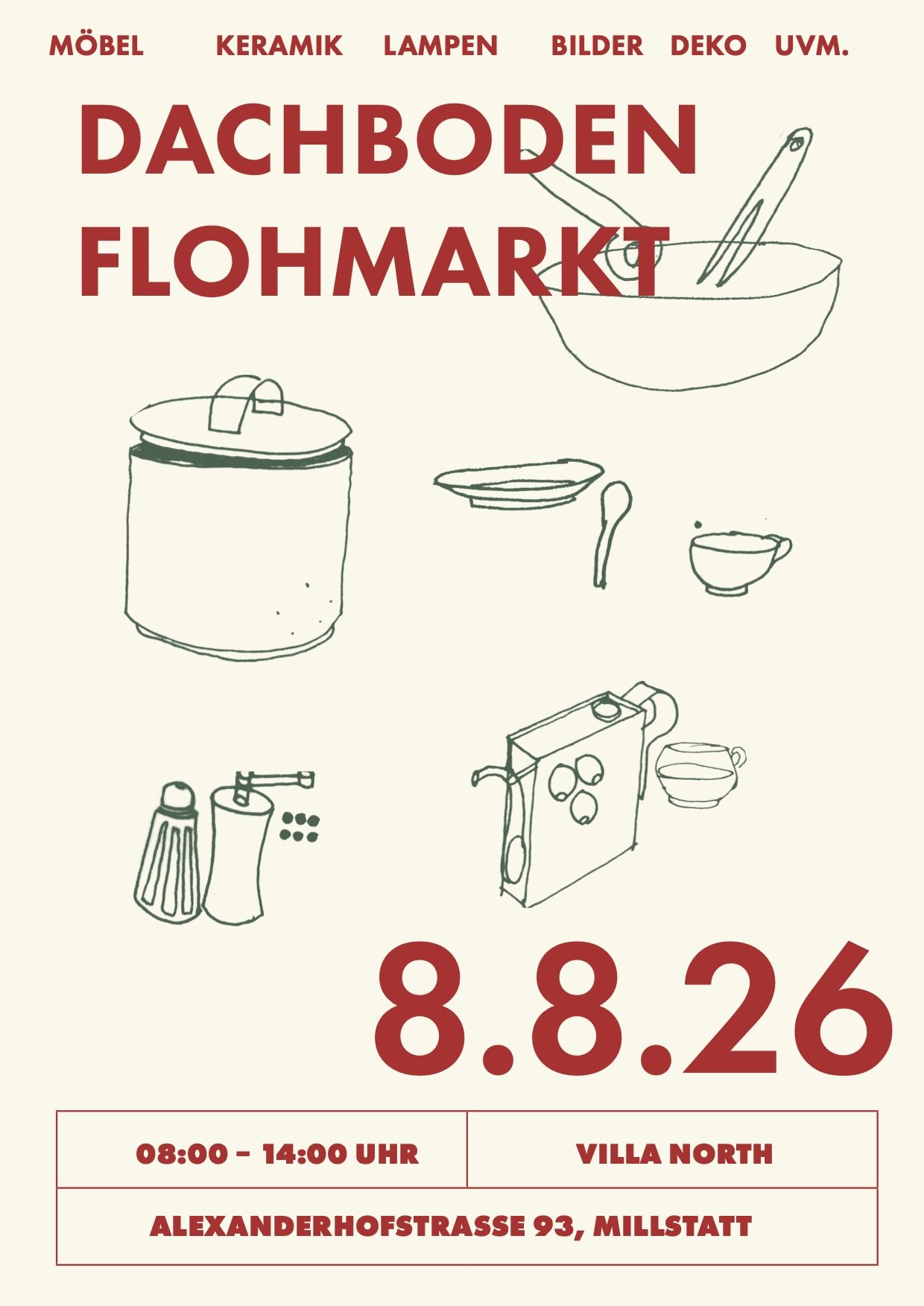 Privater DACHBODEN FLOHMARKT in der Villa North